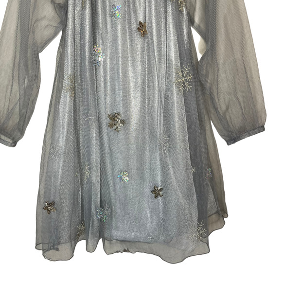 Biscotti Collezioni Girl's Fancy Winter Snowflake Mesh Long Sleeve Dress Size 5 - Picture 2 of 8